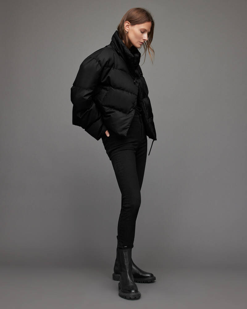 Black Allsaints Allais Puffer Jacket | WO152V-5