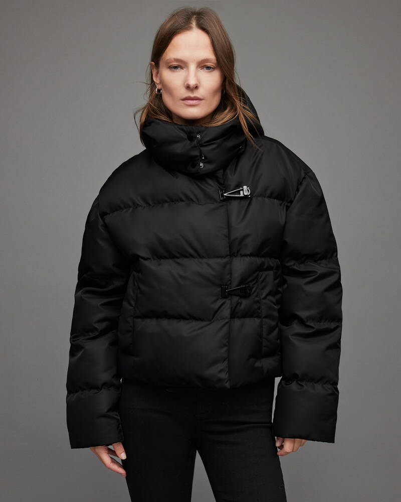 Black Allsaints Allais Puffer Jacket | WO152V-5