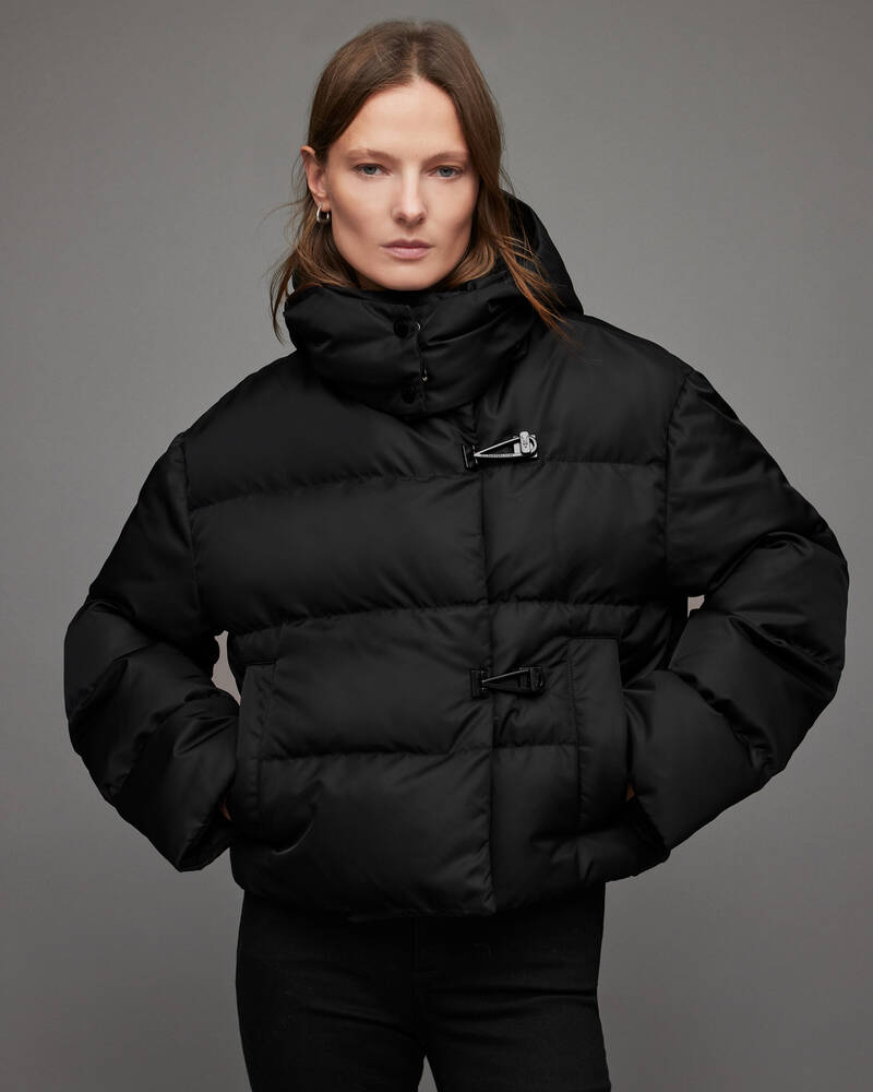 Black Allsaints Allais Puffer Jacket | WO152V-5