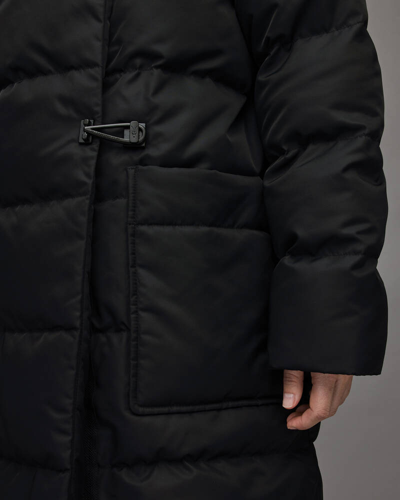 Black Allsaints Allana Oversized Puffer Coat | WO133V-5