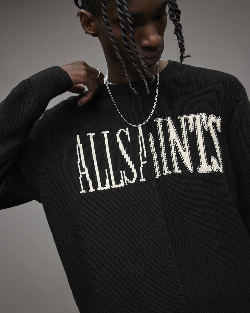 Black Allsaints Axis Saints Crew Jumper | MK123U-5