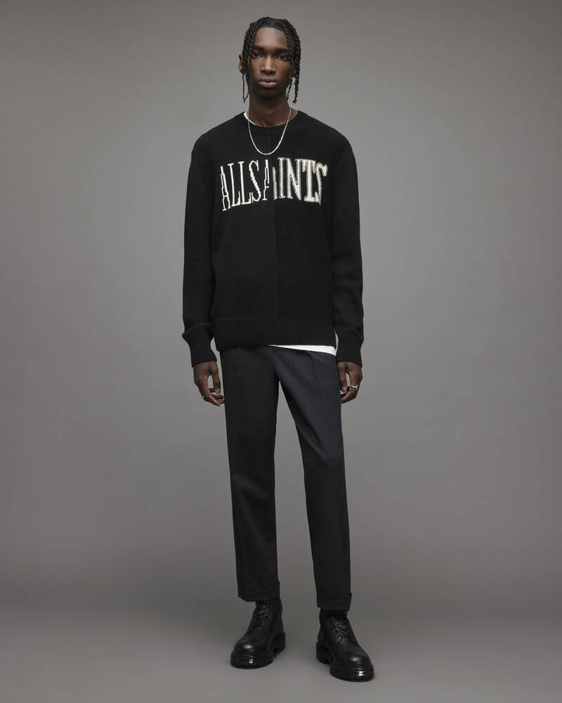 Black Allsaints Axis Saints Crew Jumper | MK123U-5