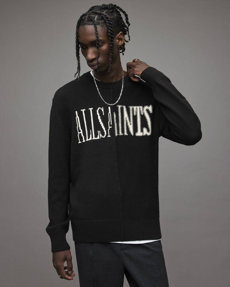 Black Allsaints Axis Saints Crew Jumper | MK123U-5