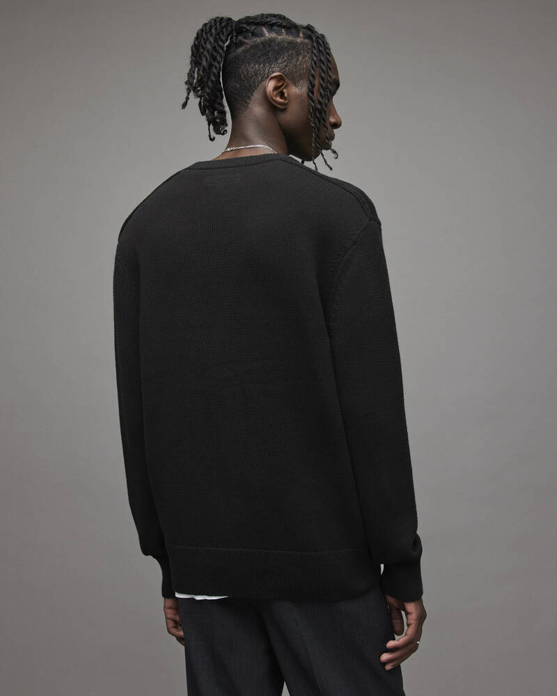 Black Allsaints Axis Saints Crew Jumper | MK123U-5