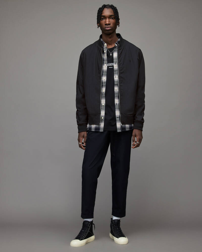 Black Allsaints Bassett Bomber Jacket | MJ006R-5