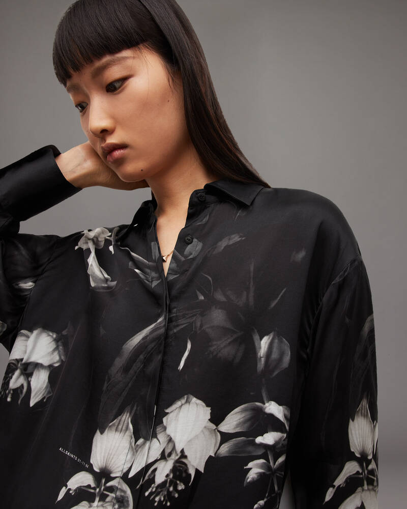 Black Allsaints Bernie Kosumoso Shirt | WH022W-5