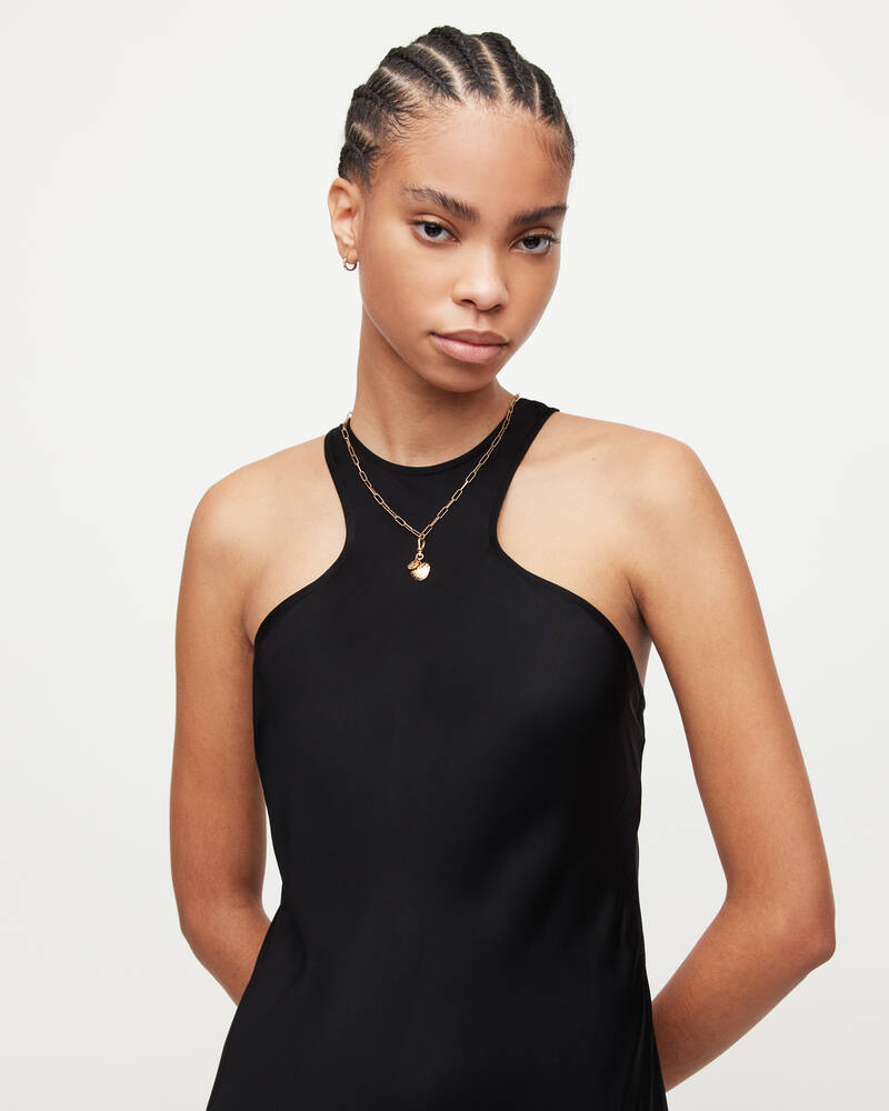 Black Allsaints Betina Slip Dress | WD286W-5