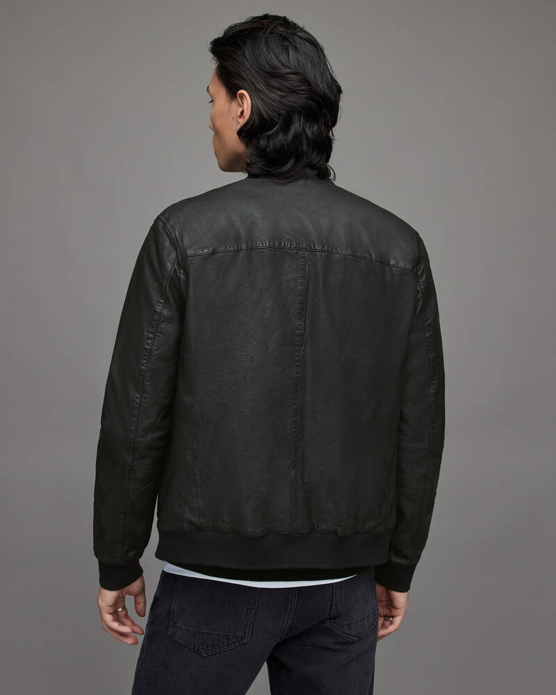 Black Allsaints Boyton Leather Bomber Jacket | ML048T-5