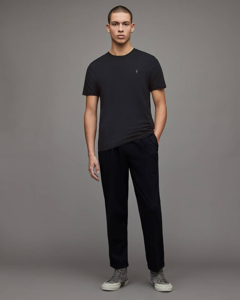 Black Allsaints Brace Brushed Cotton 3 Pack T Shirts | MD130M-5