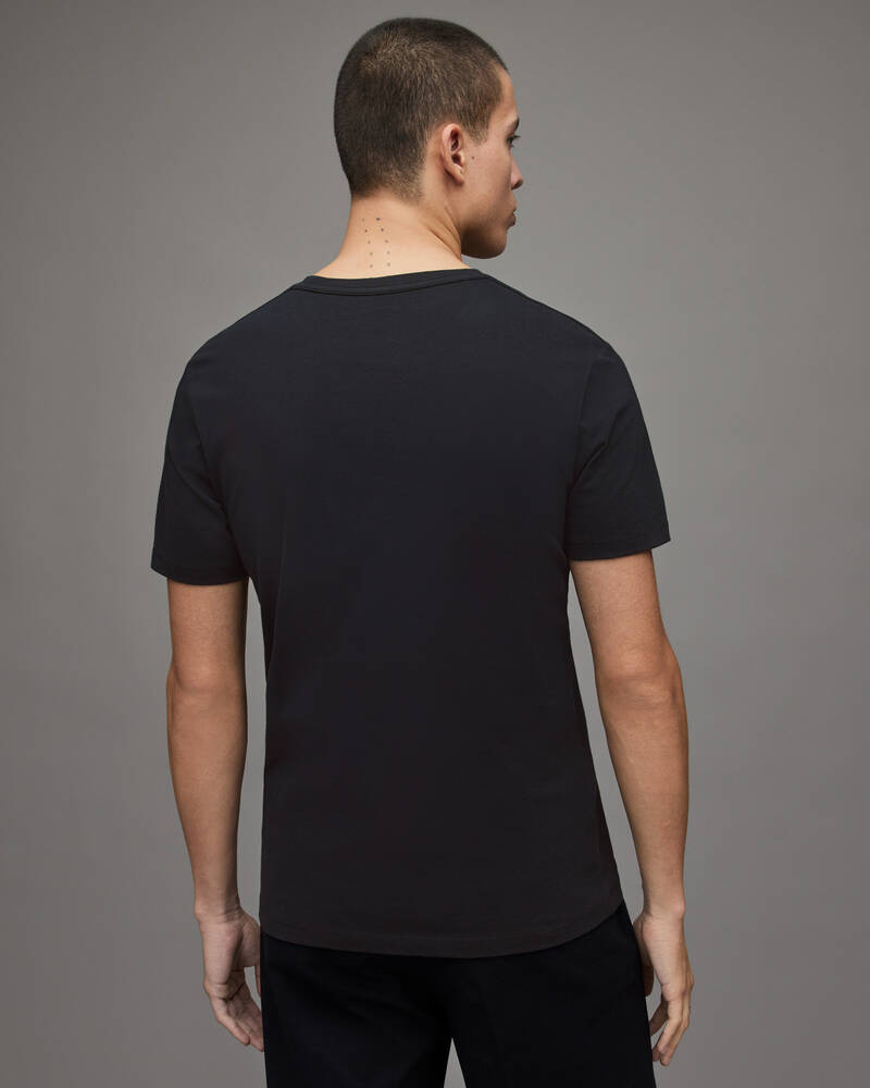 Black Allsaints Brace Brushed Cotton 3 Pack T Shirts | MD130M-5