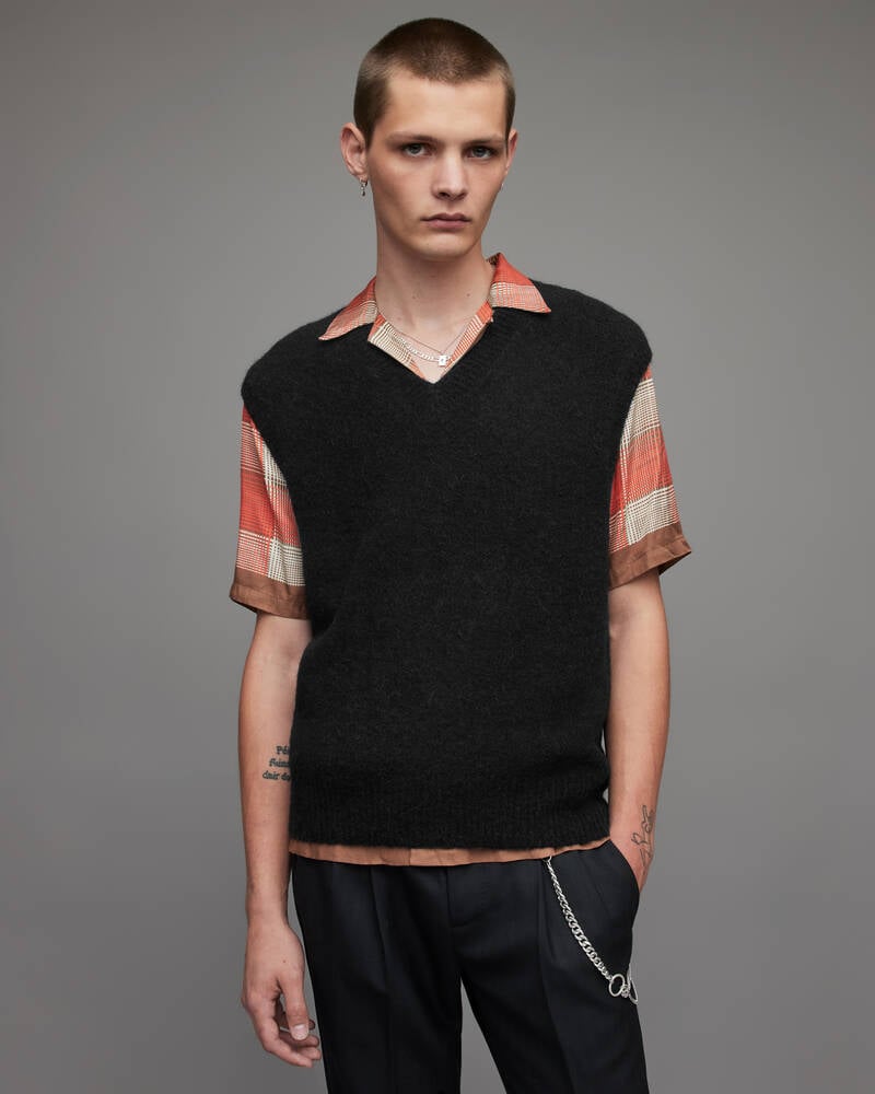 Black Allsaints Bronx Knitted Tank | MK089X-5