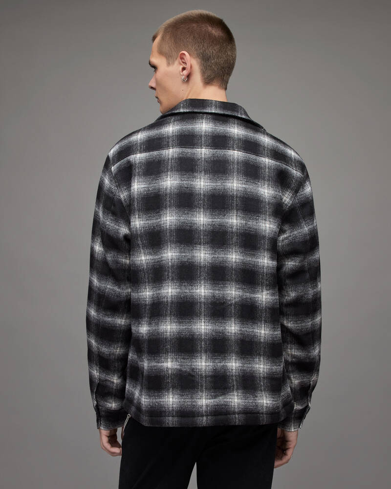 Black Allsaints Canoose Sherpa Lined Check Jacket | MS161V-5