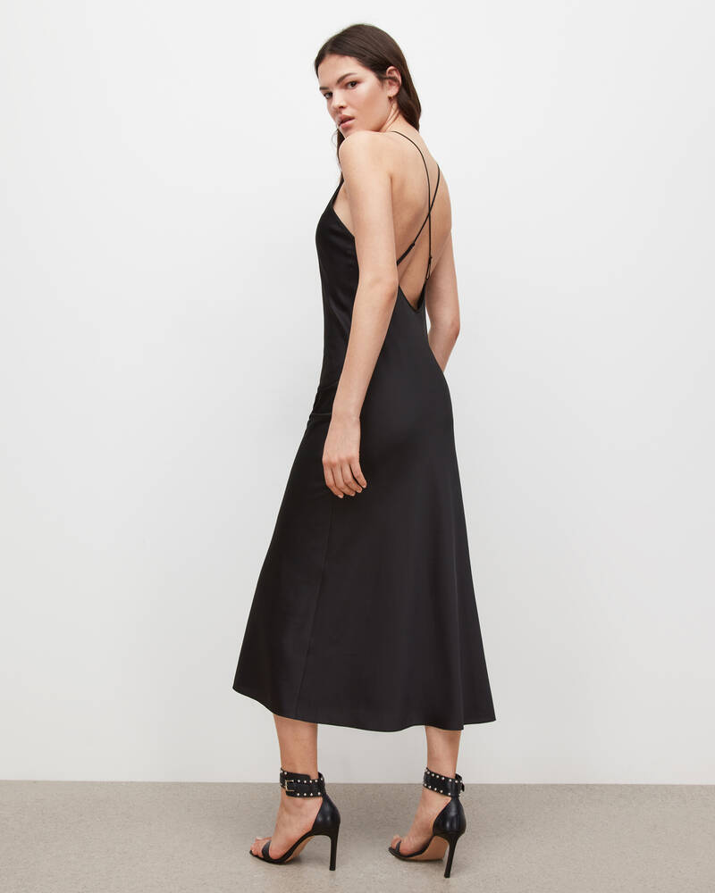 Black Allsaints Coralie Slip Dress | WD414W-5