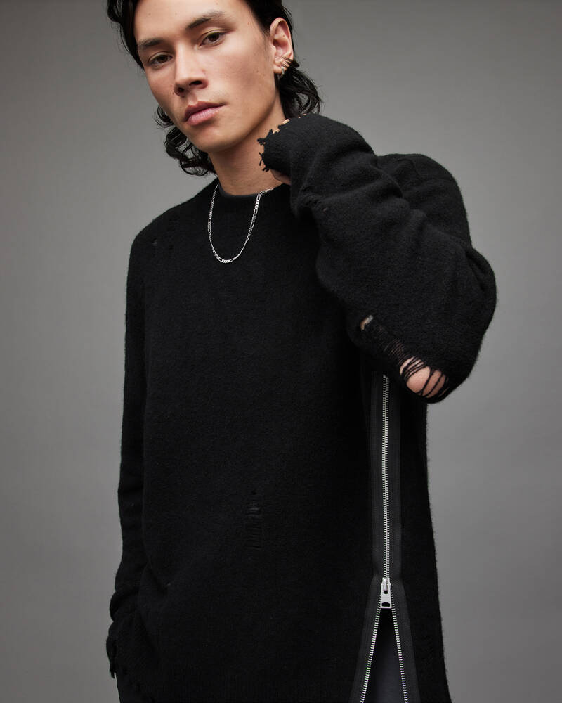 Black Allsaints Disorder Crew Jumper | MK027X-5