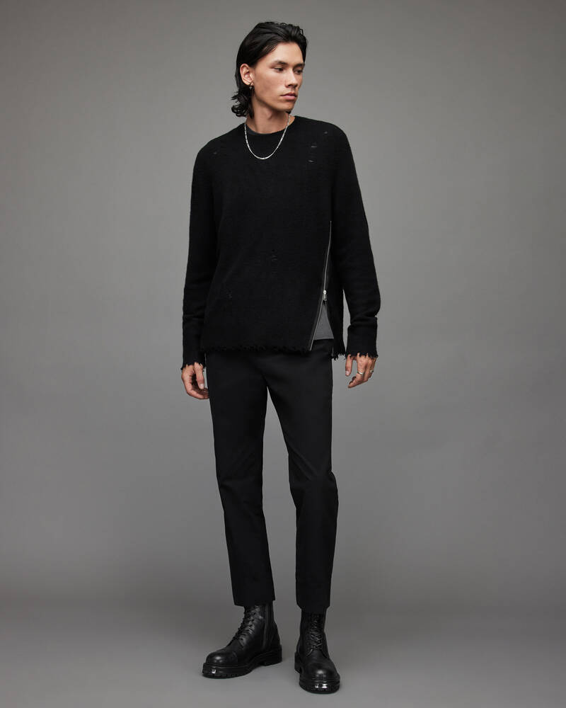 Black Allsaints Disorder Crew Jumper | MK027X-5