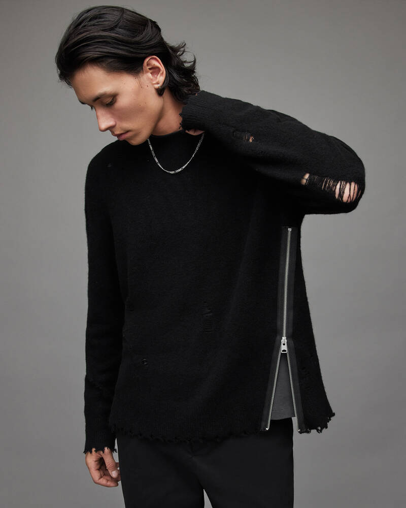 Black Allsaints Disorder Crew Jumper | MK027X-5