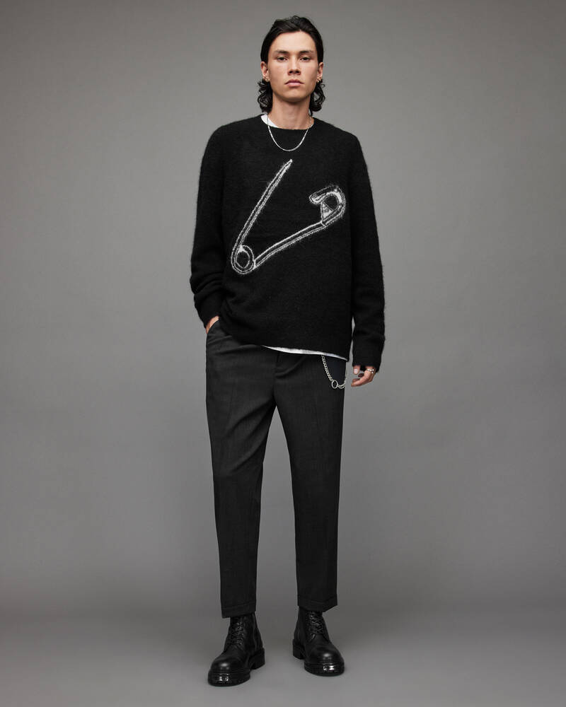 Black Allsaints Eraze Crew Jumper | MK026X-5