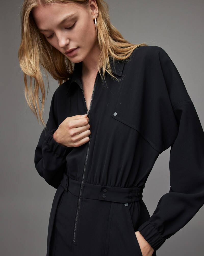 Black Allsaints Frieda Jumpsuit | WP021Y-5