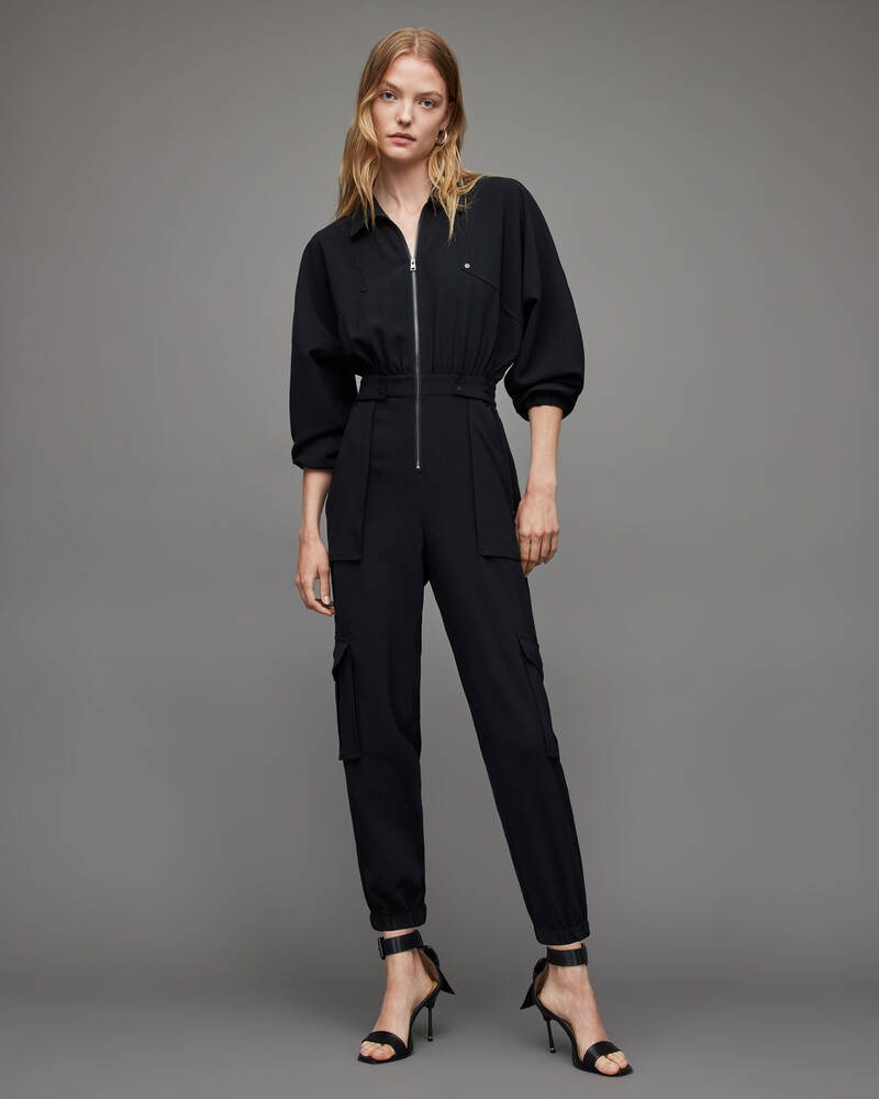 Black Allsaints Frieda Jumpsuit | WP021Y-5