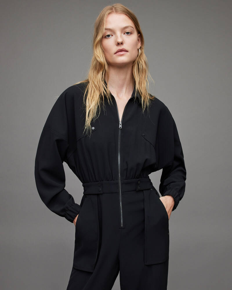 Black Allsaints Frieda Jumpsuit | WP021Y-5