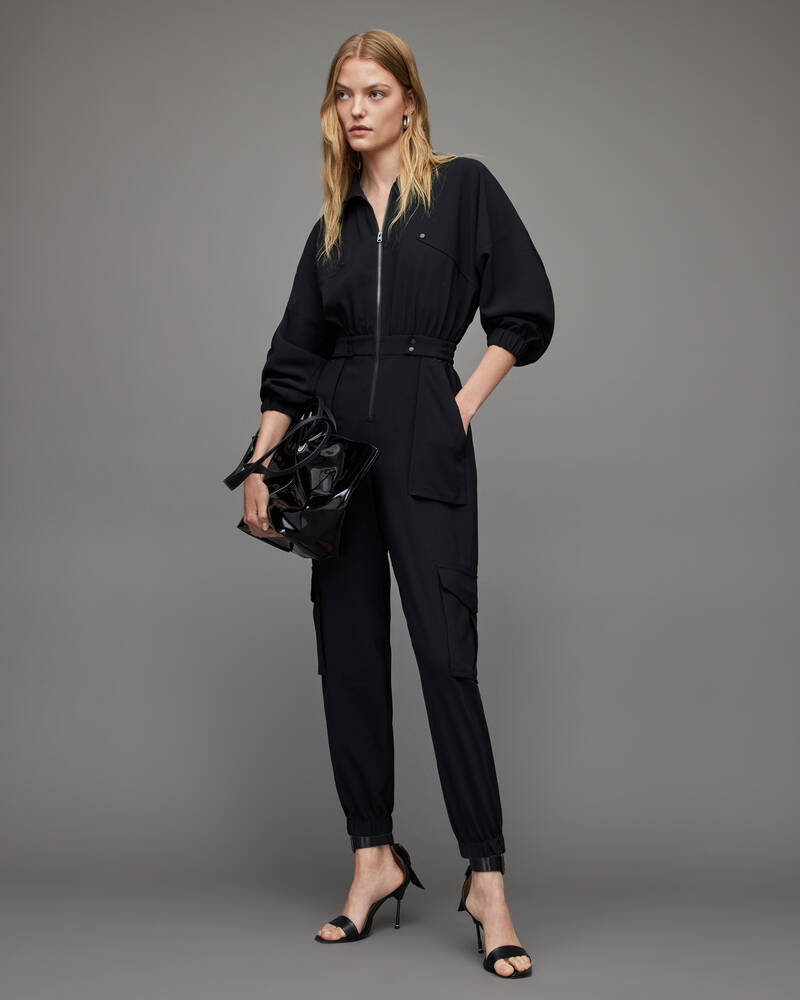 Black Allsaints Frieda Jumpsuit | WP021Y-5