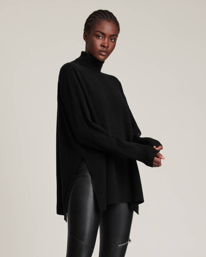 Black Allsaints Gala Cashmere Jumper | WK138V-5