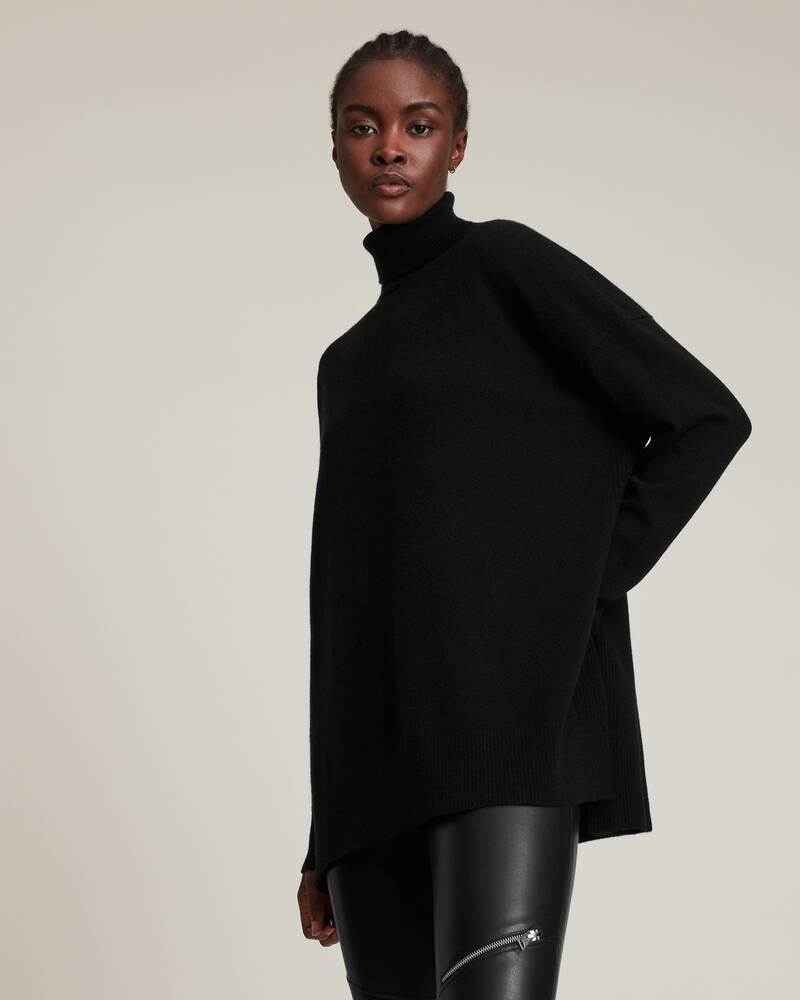 Black Allsaints Gala Cashmere Jumper | WK138V-5