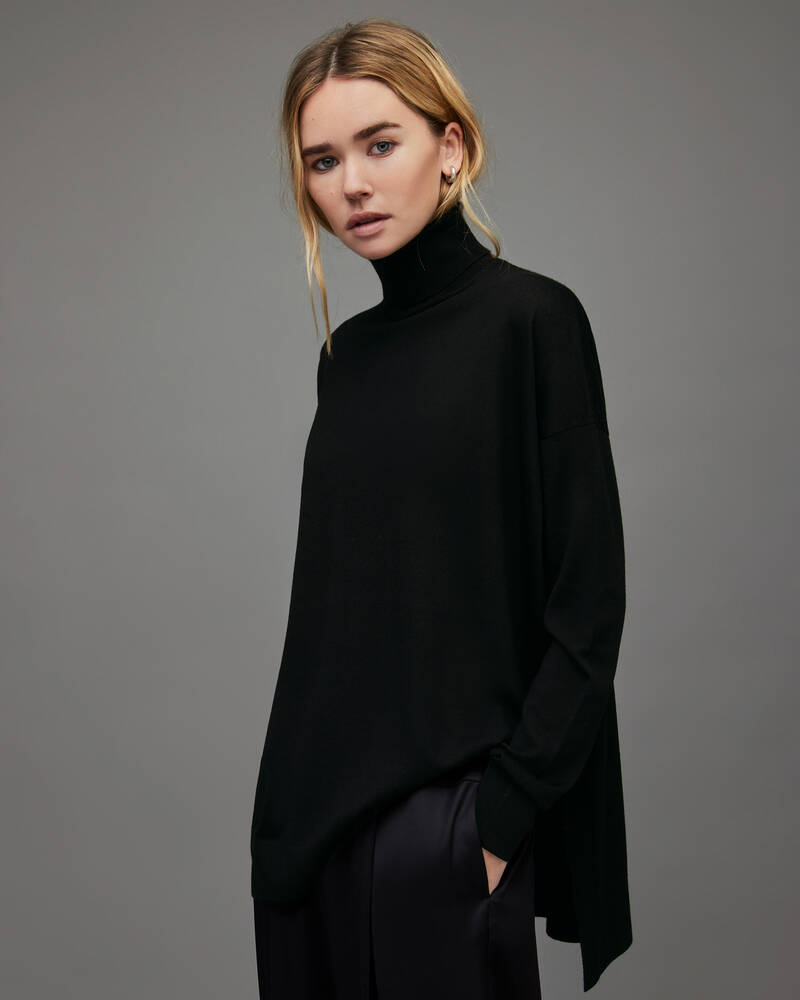 Black Allsaints Gala Merino Jumper | WK095X-5