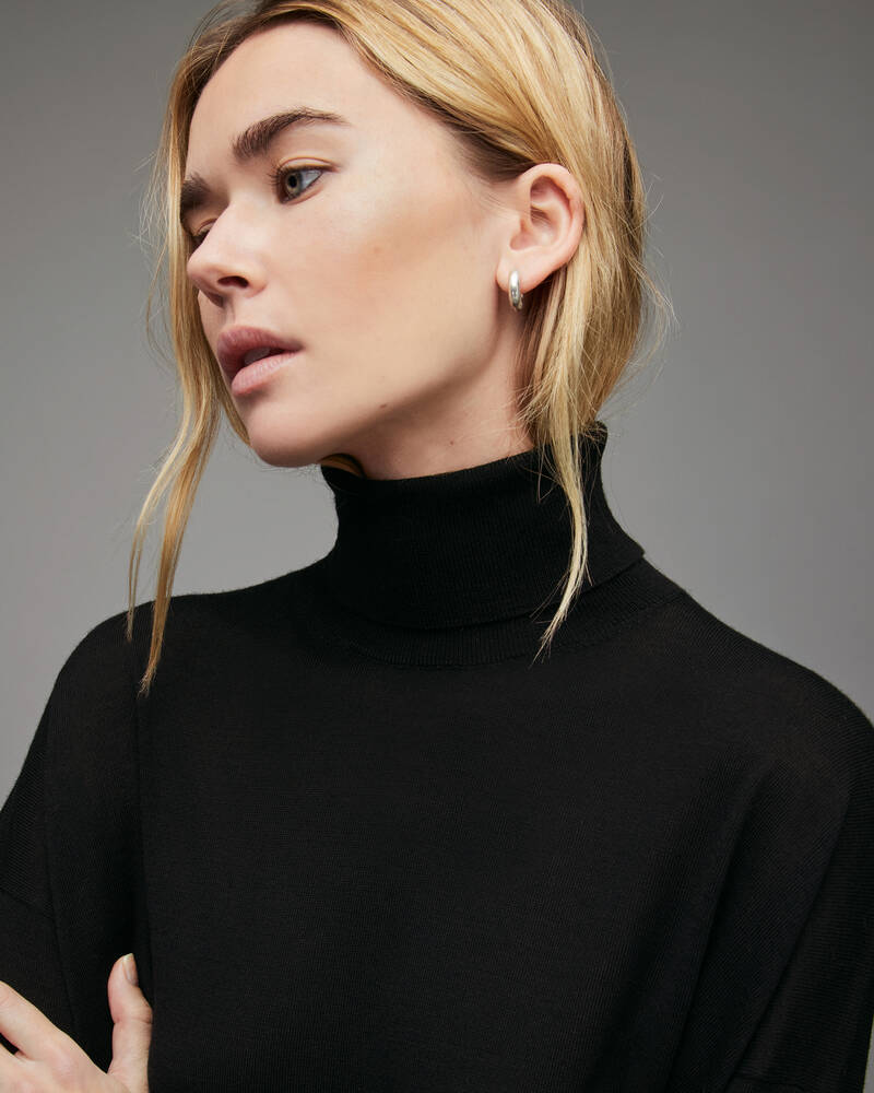 Black Allsaints Gala Merino Jumper | WK095X-5