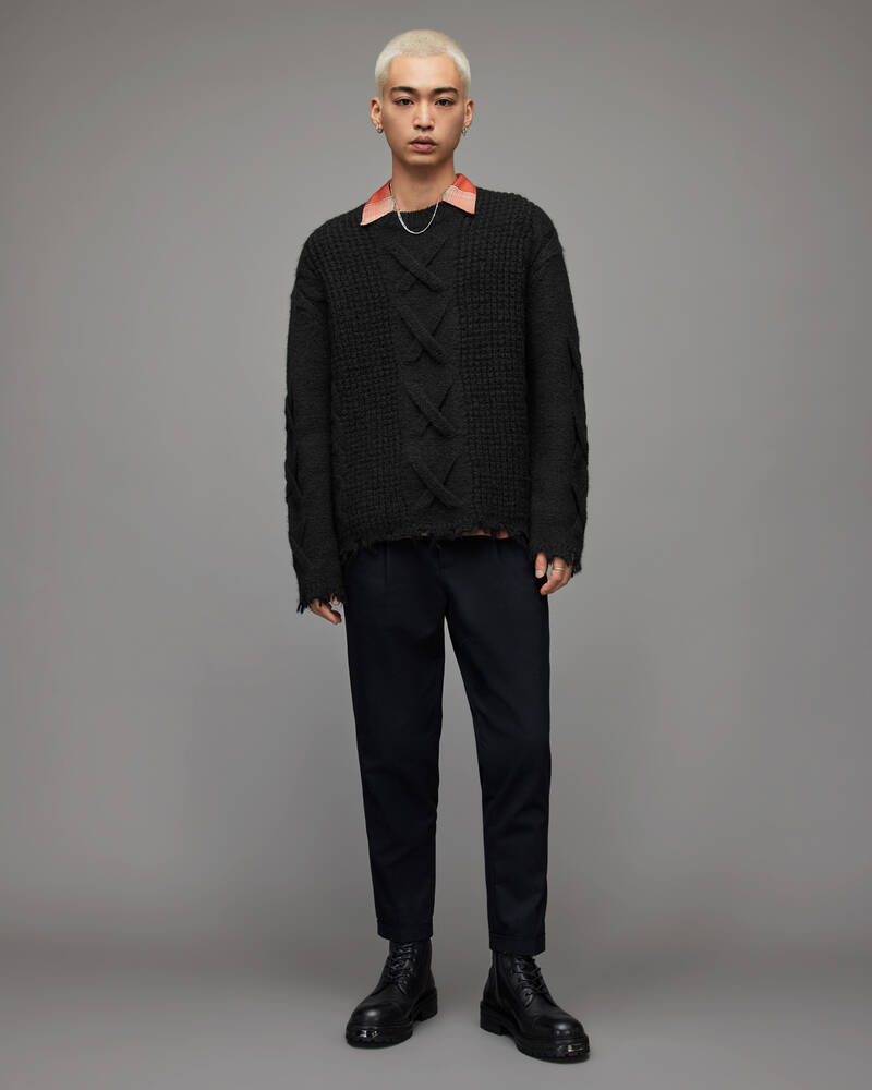 Black Allsaints Hennet Crew Jumper | MK200X-5