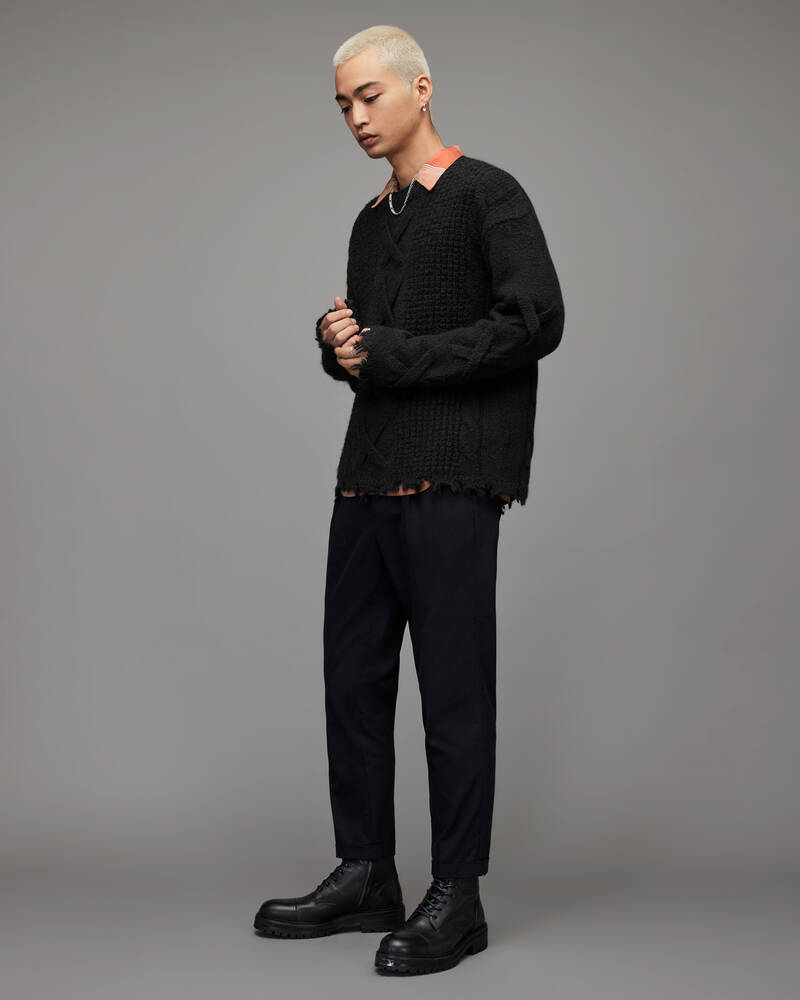 Black Allsaints Hennet Crew Jumper | MK200X-5