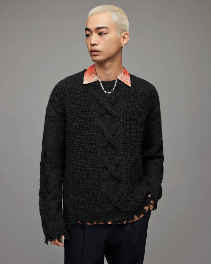 Black Allsaints Hennet Crew Jumper | MK200X-5