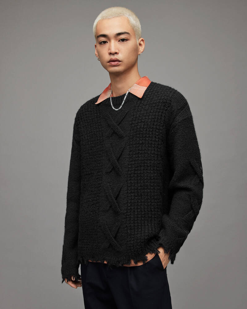 Black Allsaints Hennet Crew Jumper | MK200X-5