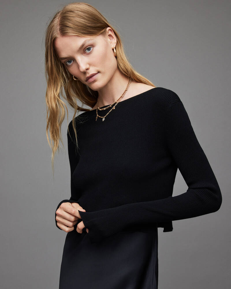 Black Allsaints Hera 2 In 1 Dress | WD199S-5