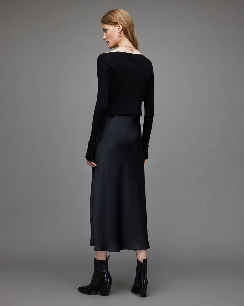 Black Allsaints Hera 2 In 1 Dress | WD199S-5