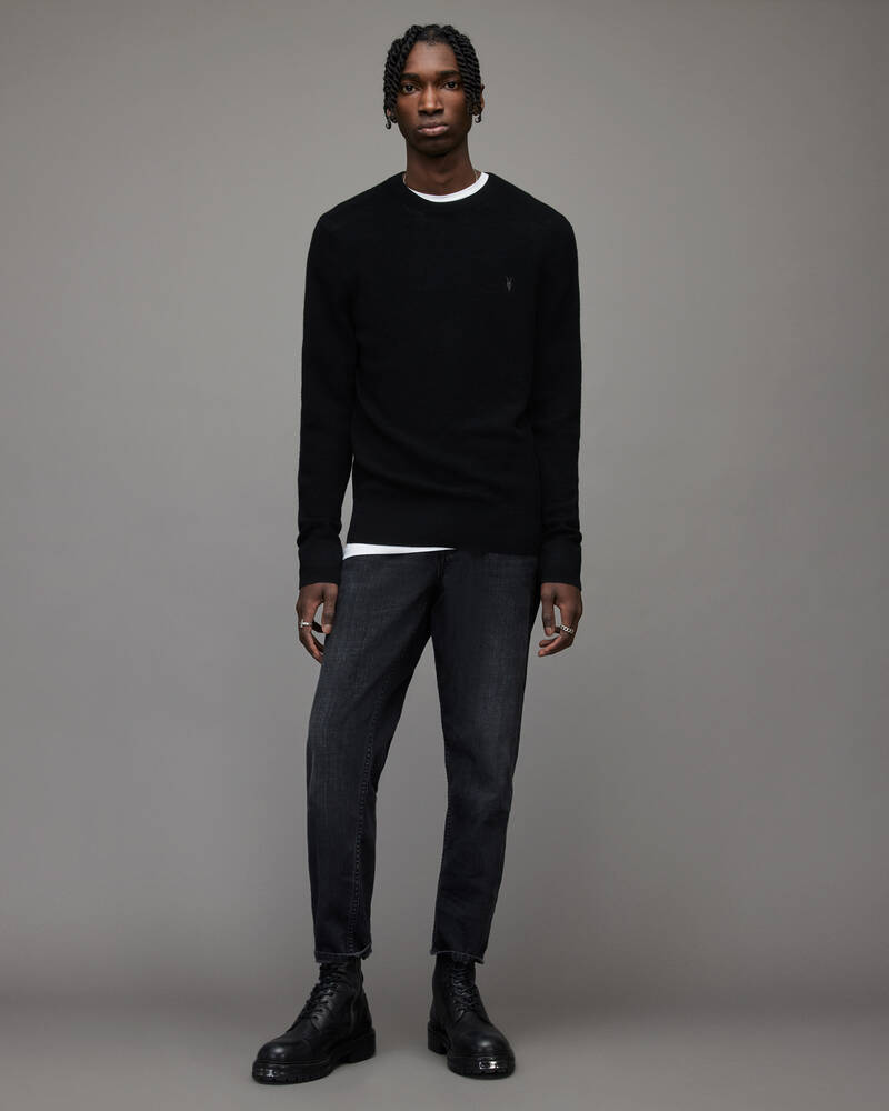 Black Allsaints Ivar Merino Crew Jumper | MK034P-5