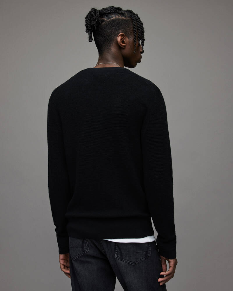 Black Allsaints Ivar Merino Crew Jumper | MK034P-5