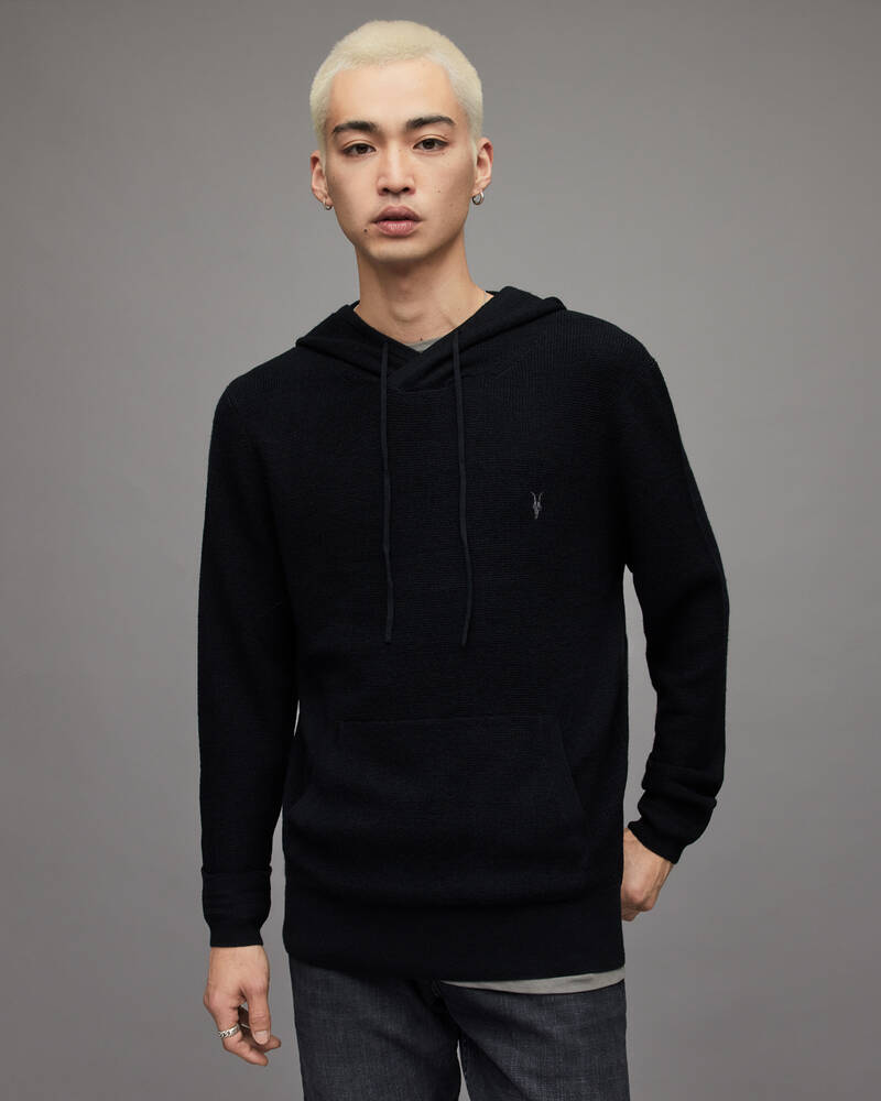 Black Allsaints Ivar Merino Hoodie | MK055P-5