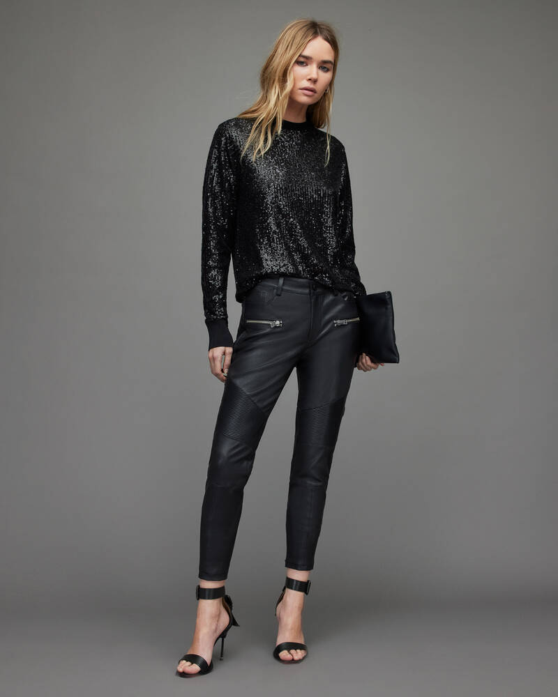 Black Allsaints Juela Sequin Jumper | WK001X-5