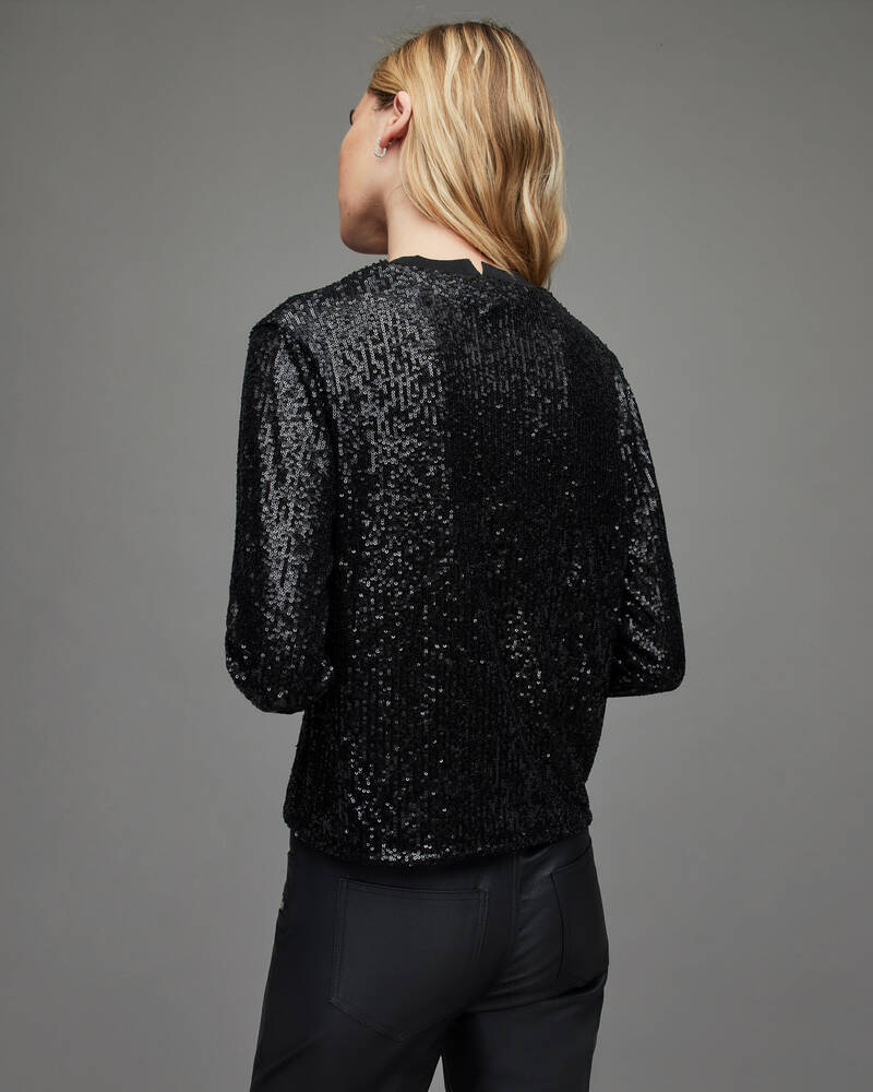 Black Allsaints Juela Sequin Jumper | WK001X-5