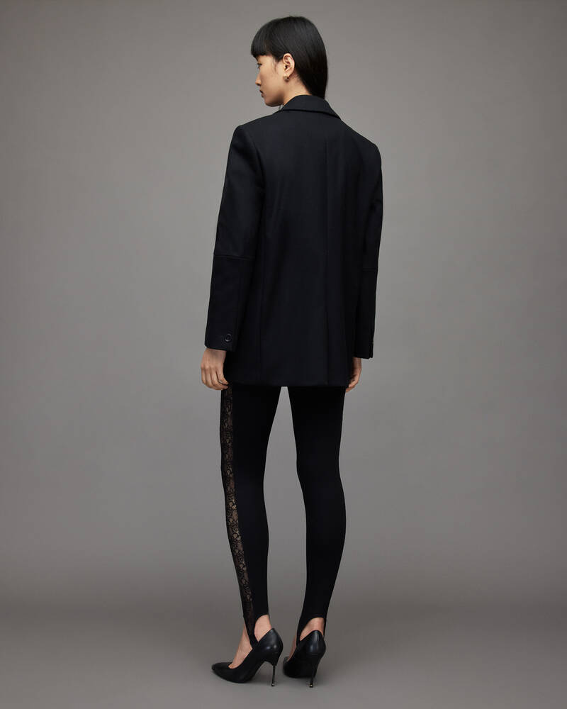 Black Allsaints Lace Stirrup Leggings | WP015Y-5