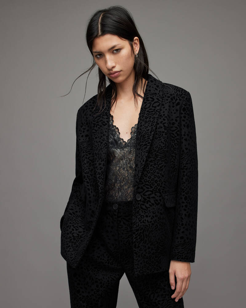 Black Allsaints Laila Leo Blazer | WT051X-5