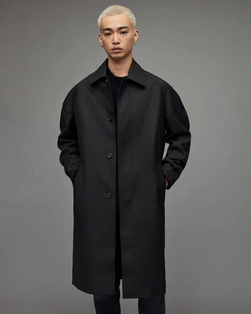 Black Allsaints Lester Oversized Coat | MC013X-5