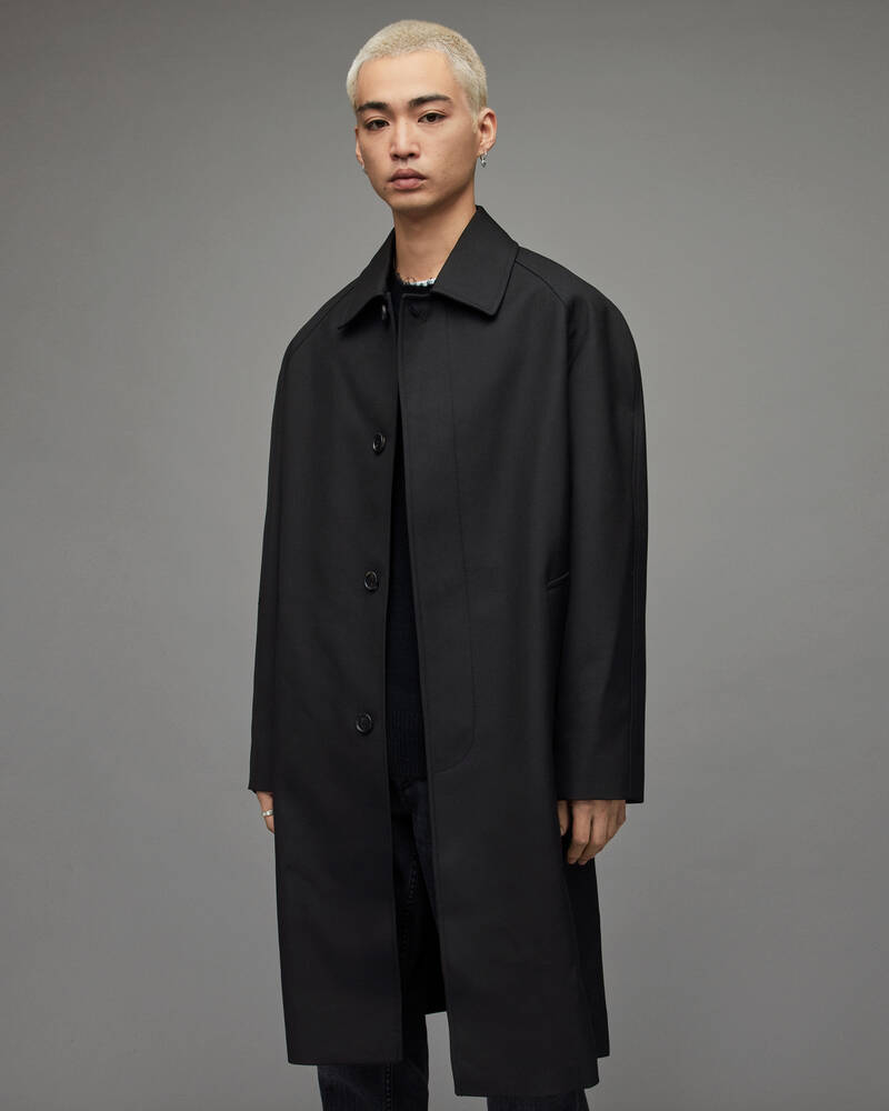 Black Allsaints Lester Oversized Coat | MC013X-5