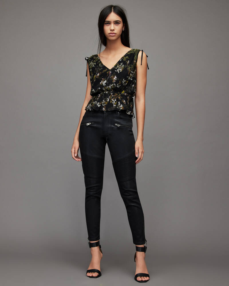 Black Allsaints Maia Viola Top | WM086X-5