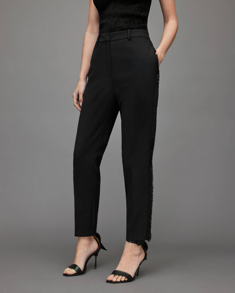 Black Allsaints Maxine Mid Rise Trousers | WT008X-5