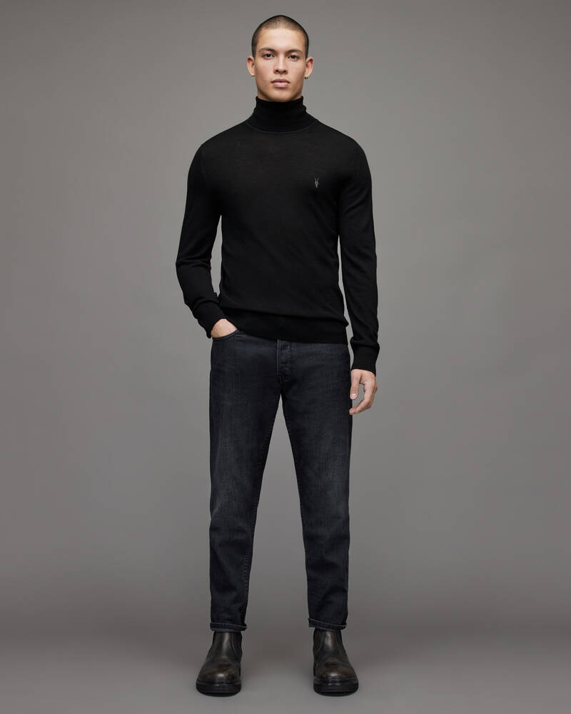 Black Allsaints Mode Merino Roll Neck Jumper | MK207X-5