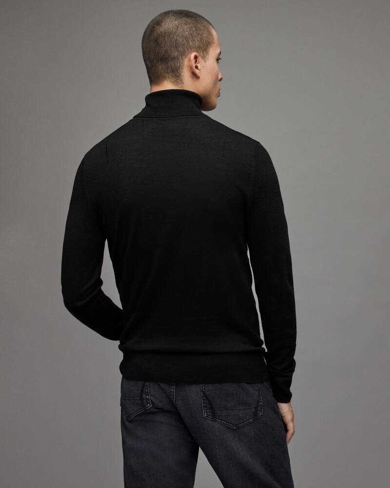 Black Allsaints Mode Merino Roll Neck Jumper | MK207X-5