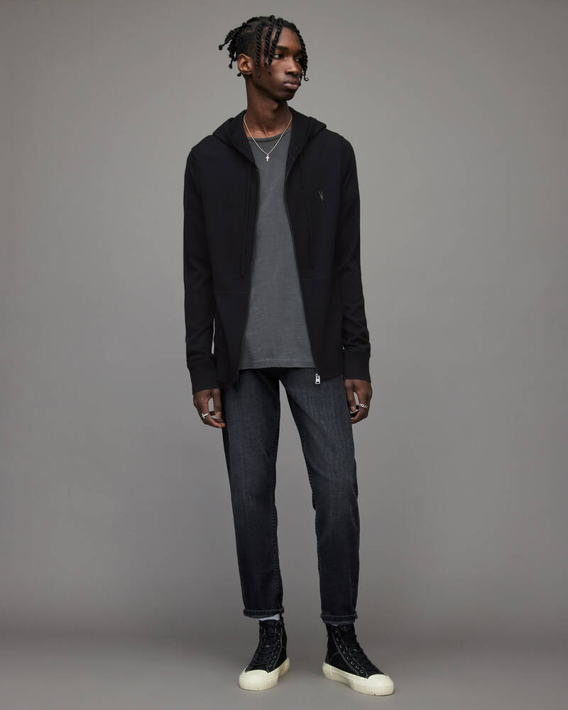 Black Allsaints Mode Merino Zip Hoodie | MK130D-5