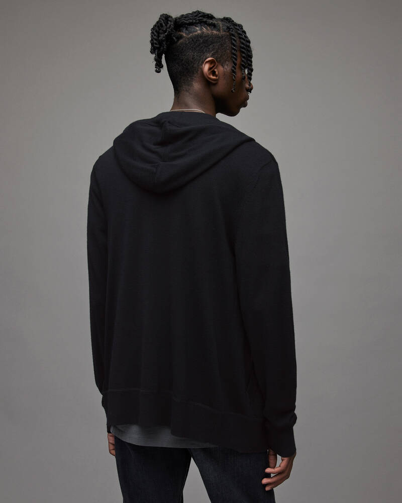 Black Allsaints Mode Merino Zip Hoodie | MK130D-5